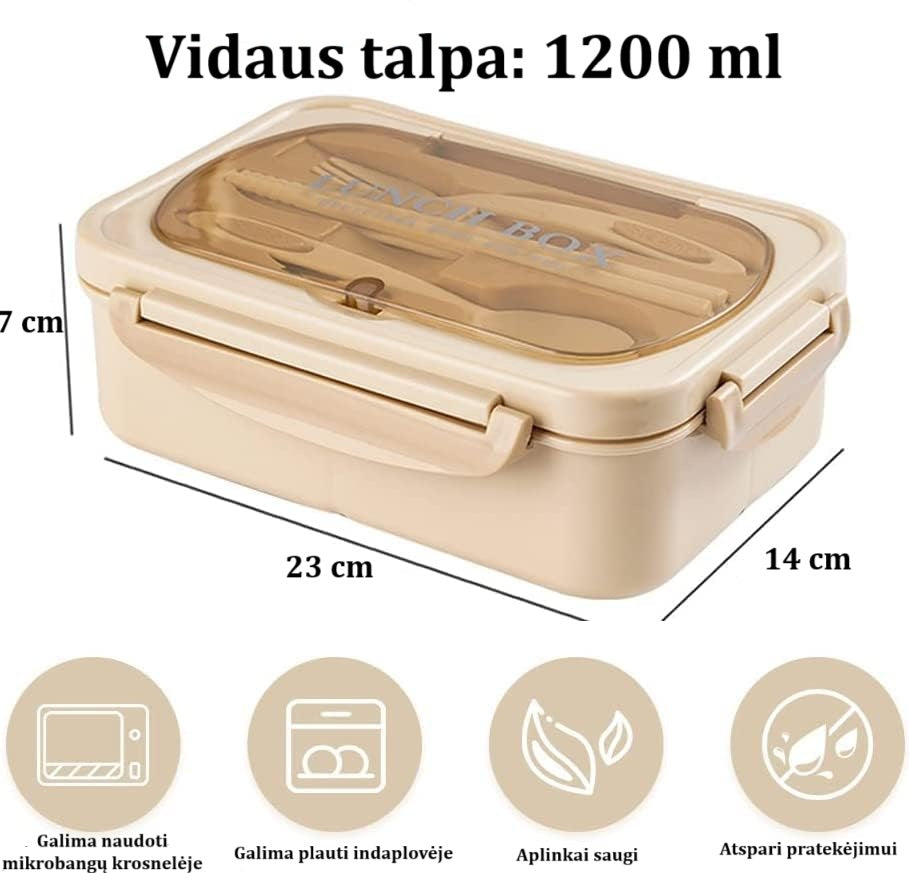 1100 ml Pietų Dėžutė su Įrankiais