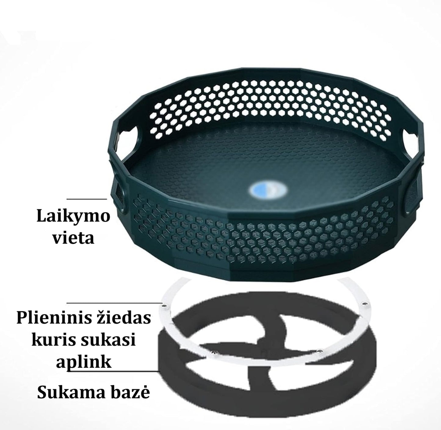 Pasukama prieskonių lentyna, juoda