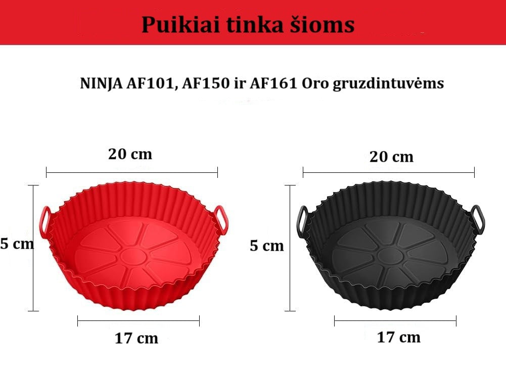 Oro gruzdintuvės silikoninė kepimo forma 2 vnt