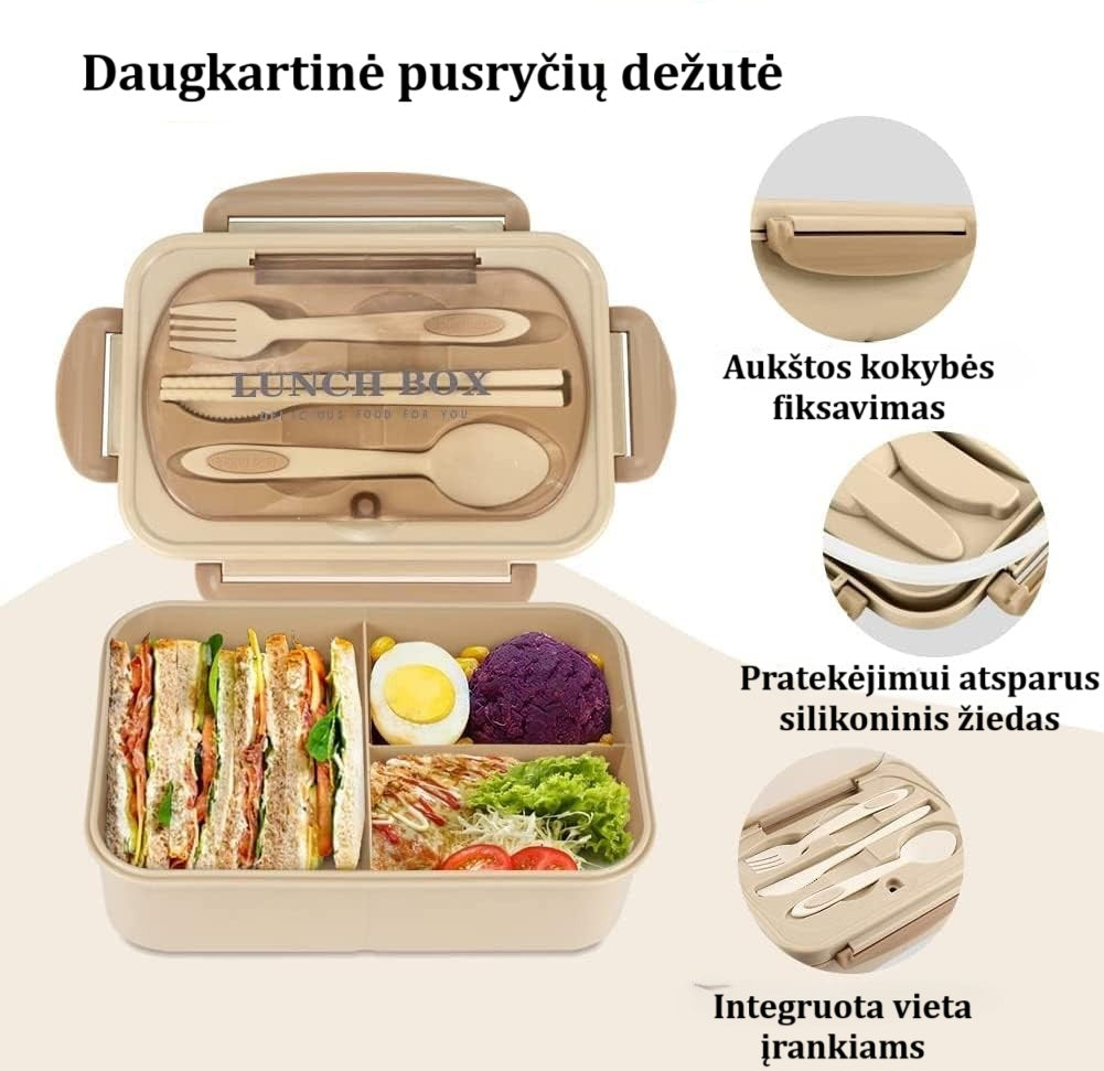 1100 ml Pietų Dėžutė su Įrankiais