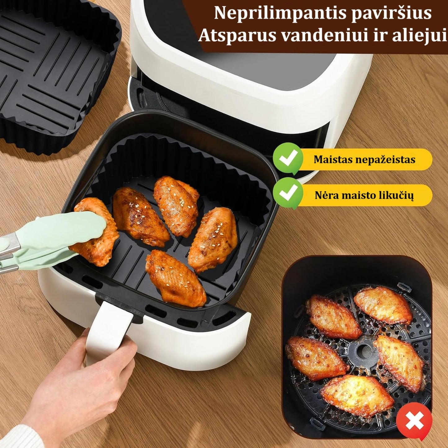 Silikoninis Oro Gruzdintuvės Įdėklas