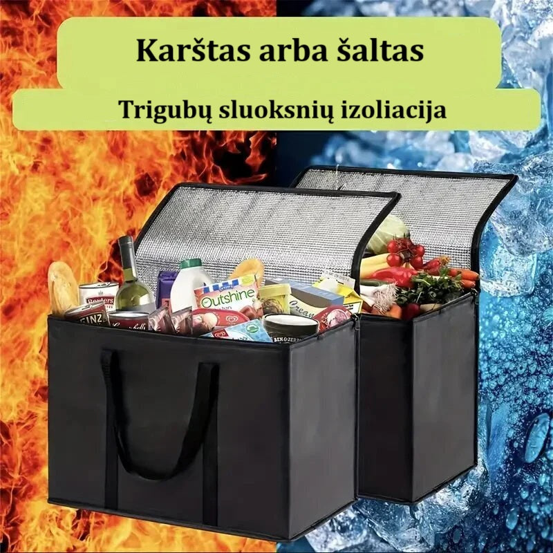 Nešiojamas izoliuotas maisto krepšys