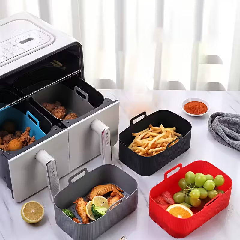 Silikoninių Idėklų Oro Gruzdintuvės Rinkinys.