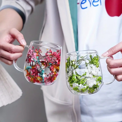 Dvigubų Sienelių Stiklinis Puodelis Su Rankena