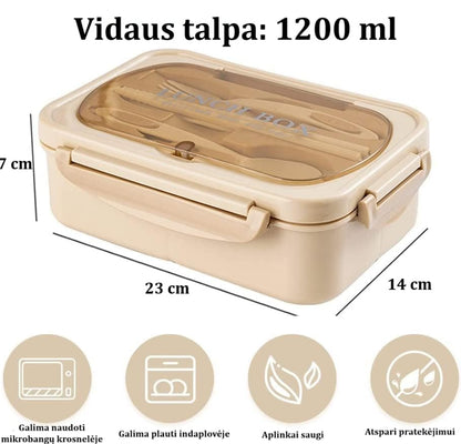 1100 ml Pietų Dėžutė su Įrankiais