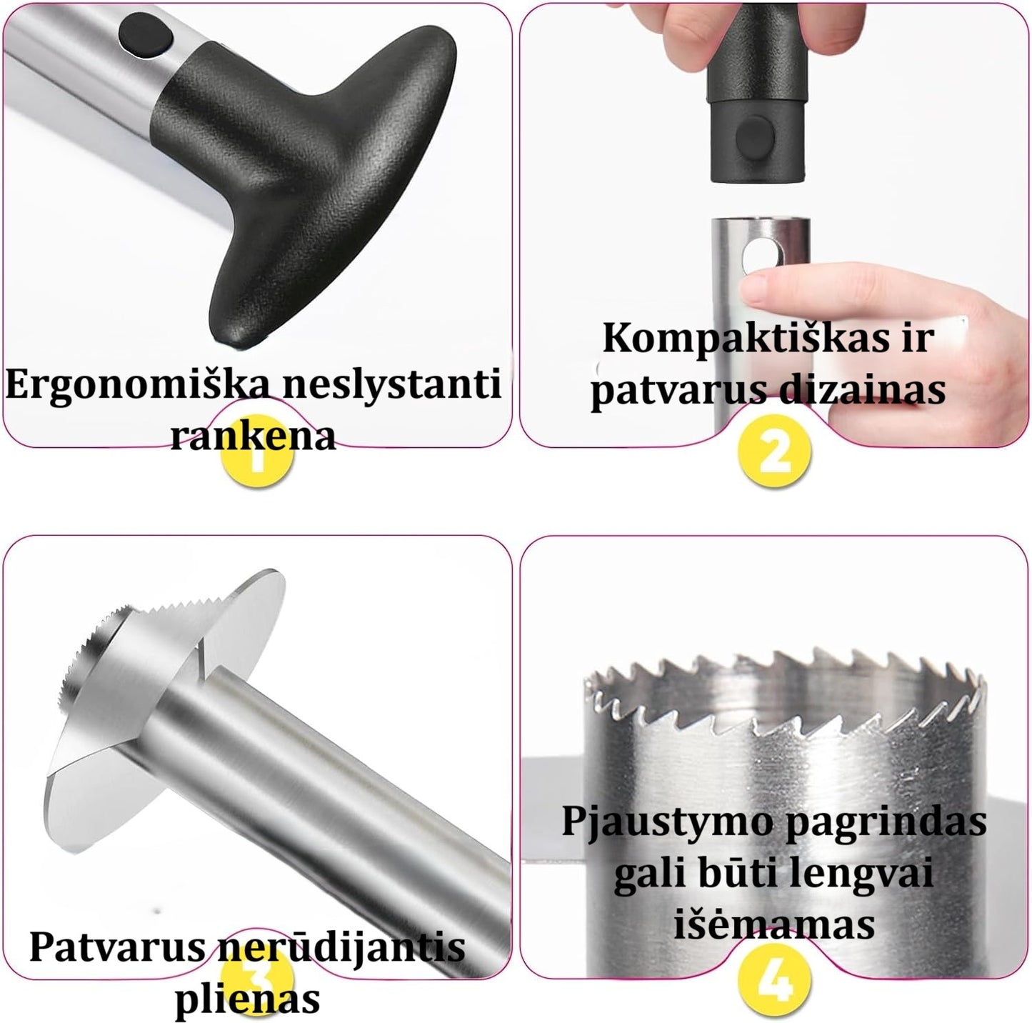 Ananaso pjaustymo įrankis 3-in-1
