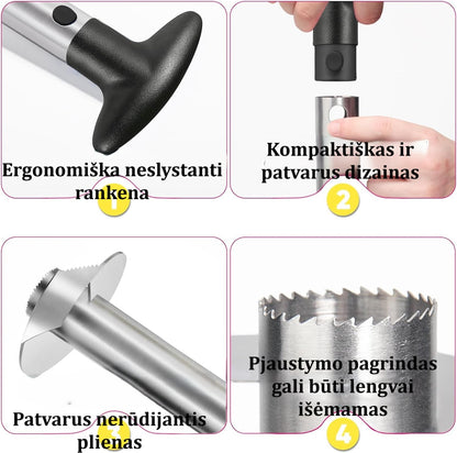 Ananaso pjaustymo įrankis 3-in-1