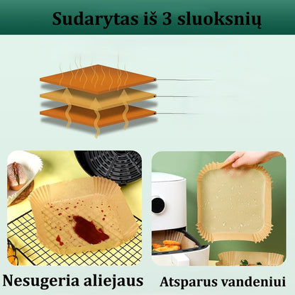 Atsparūs vandeniui oro gruzdintuvės įdėklai