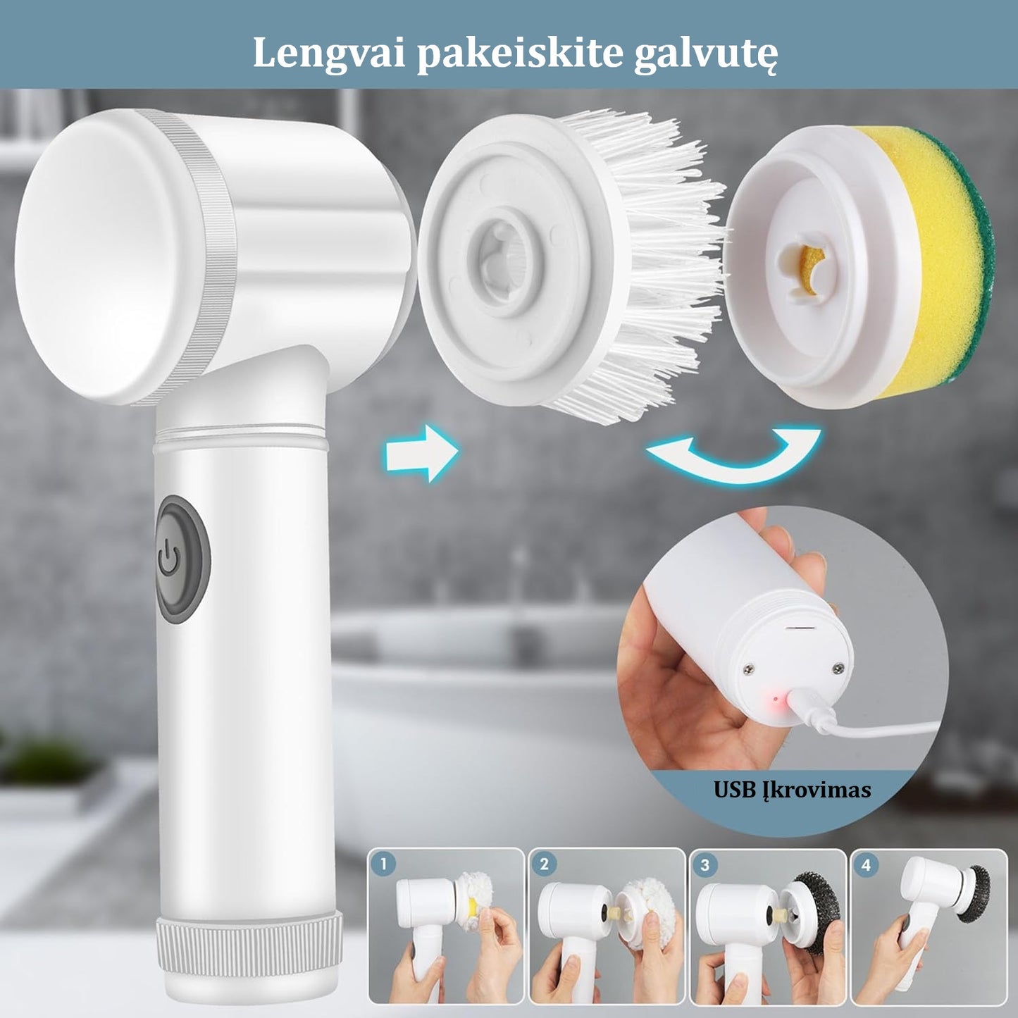 Elektrinis valymo šepetėlis