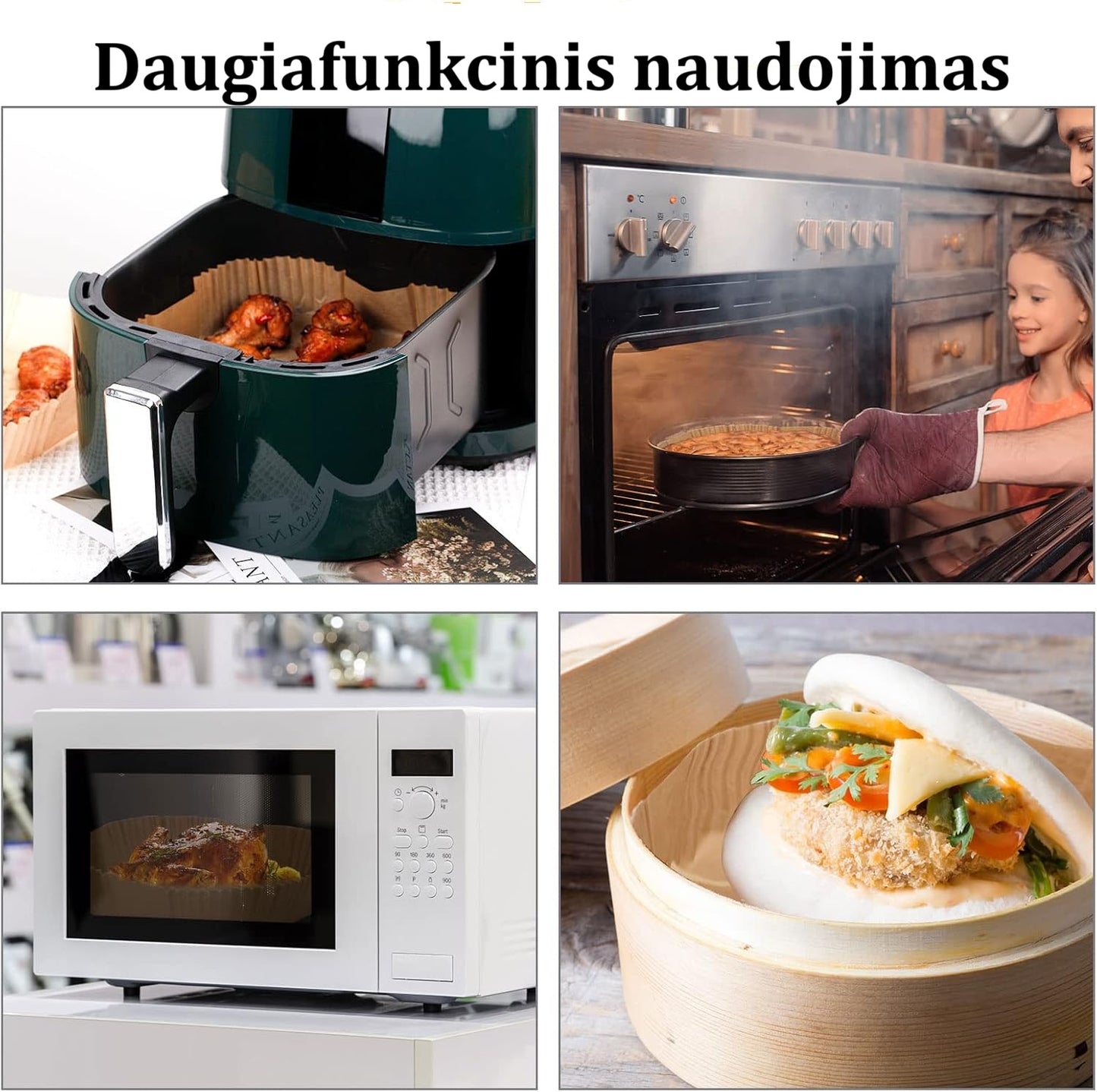 Oro gruzdintuvės kepimo popierius – 200 vnt.