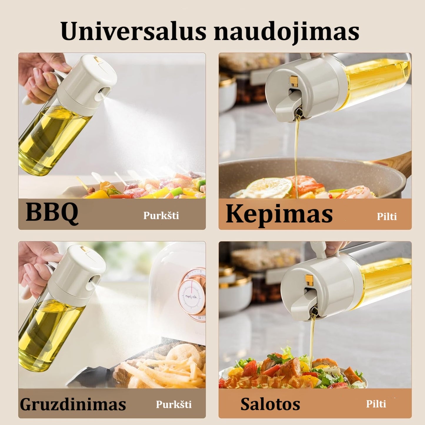Skaidrus aliejaus purkštuvas