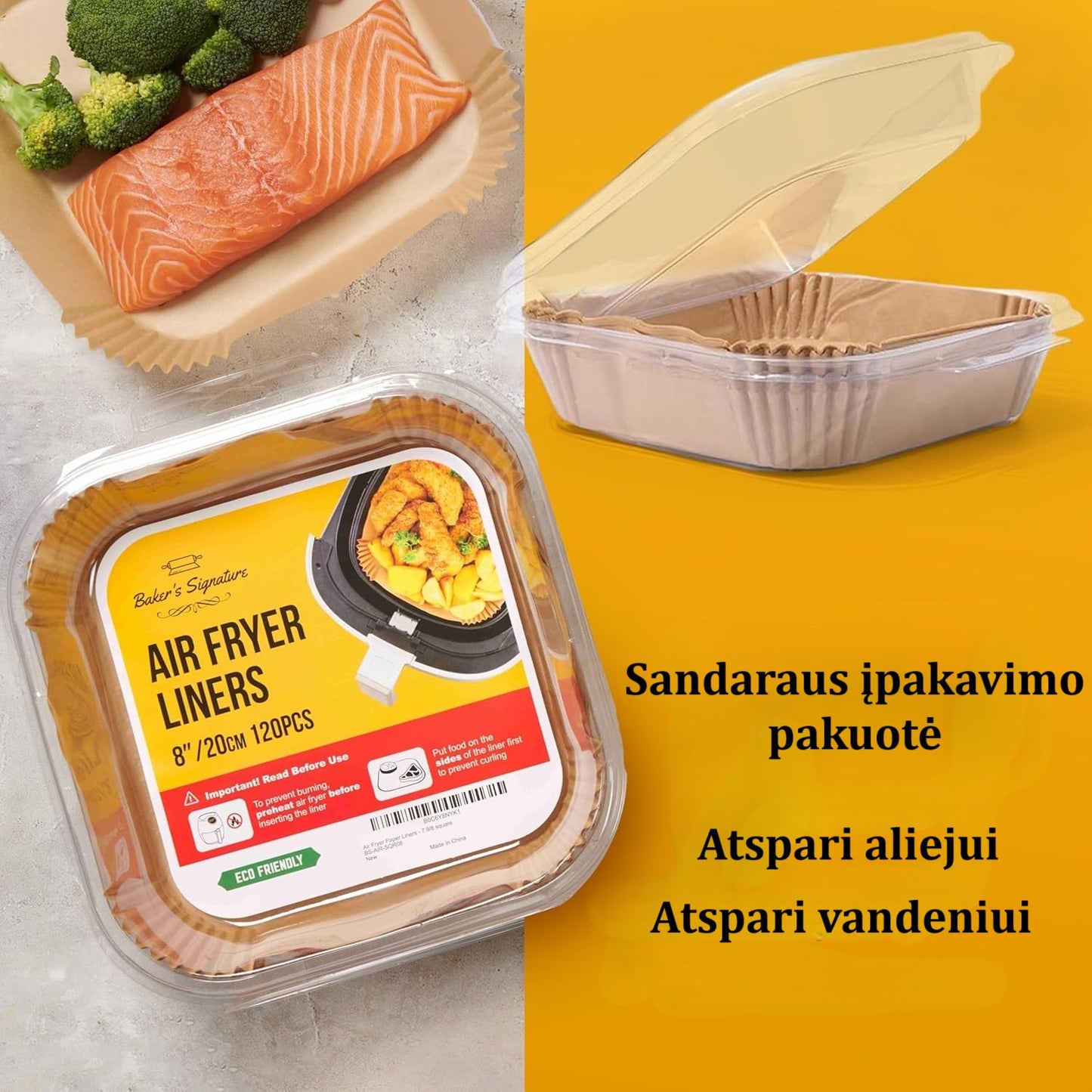 Vienkartiniai oro gruzdintuvės įdėklai