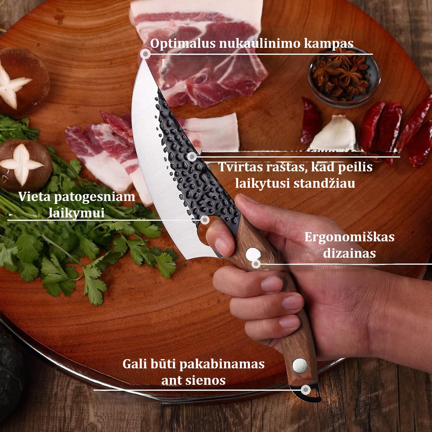 Profesionalus Virtuvinis Filė Peilis