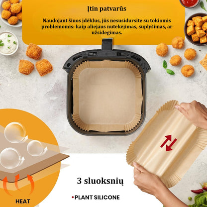 Vienkartiniai oro gruzdintuvės įdėklai