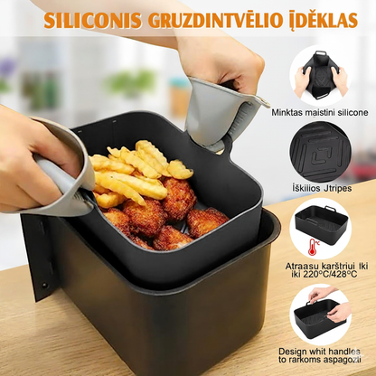 Silikoninių Idėklų Oro Gruzdintuvės Rinkinys.