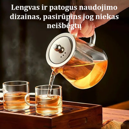 750 ml karščiui atsparus stiklinis arbatinukas