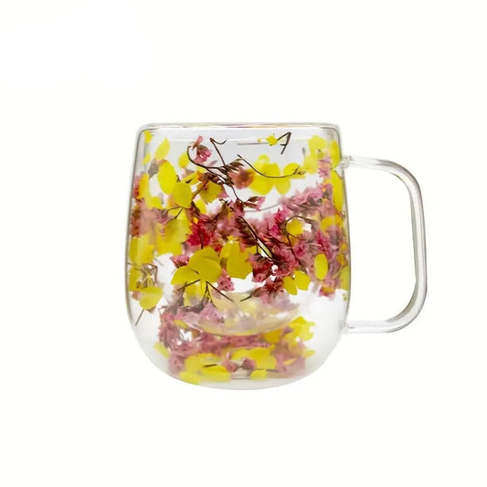 Dvigubų Sienelių Stiklinis Puodelis Su Rankena