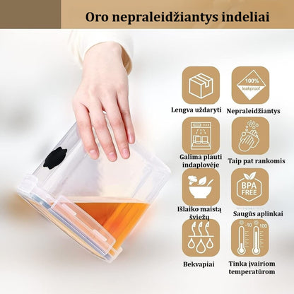 8 dalių sausų maisto produktų laikymo indelių rinkinys